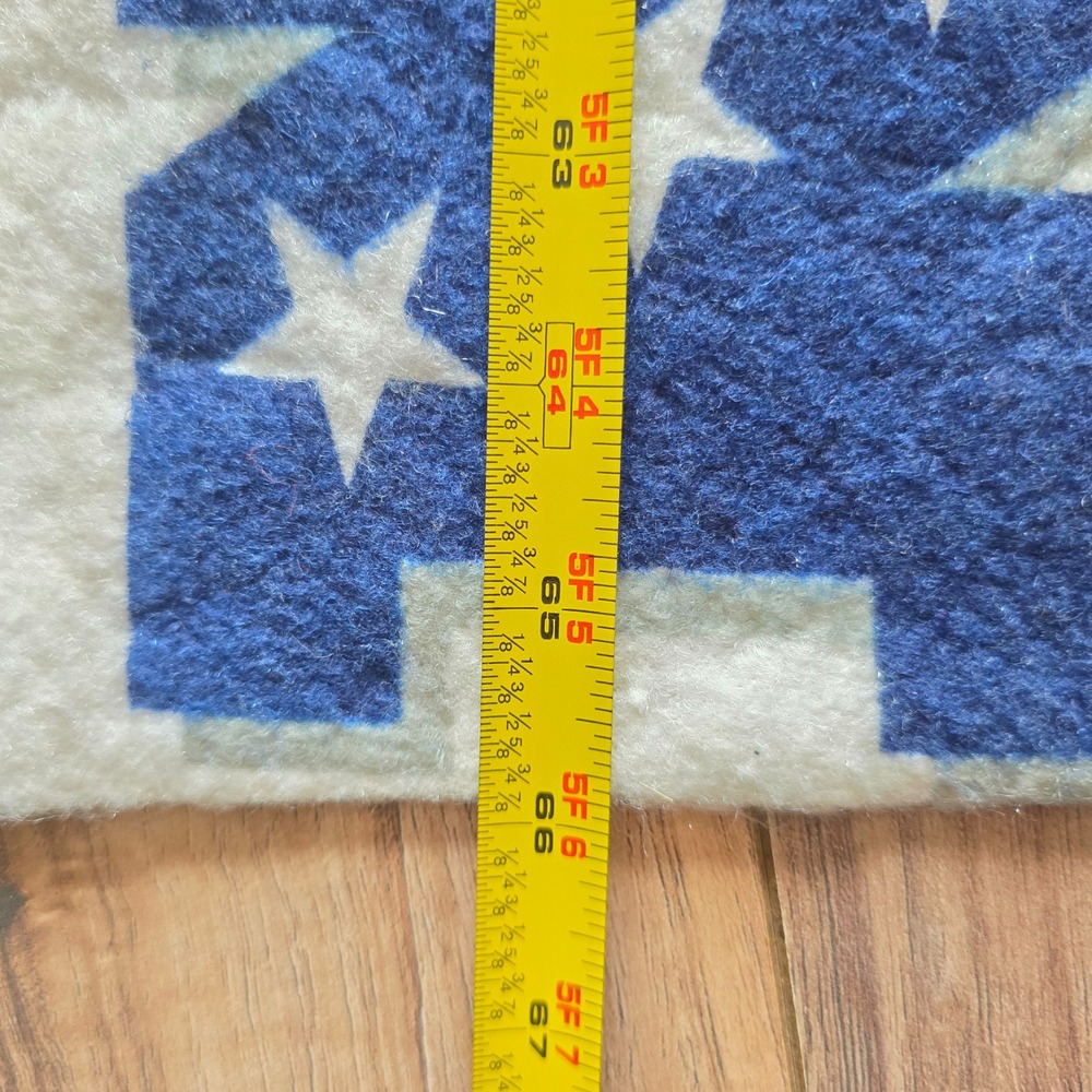 VTG 90s Dallas Cowboys NFL Fleece Throw Blanket Navy Blue Silver Star 65x43 - Picture 3 of 4